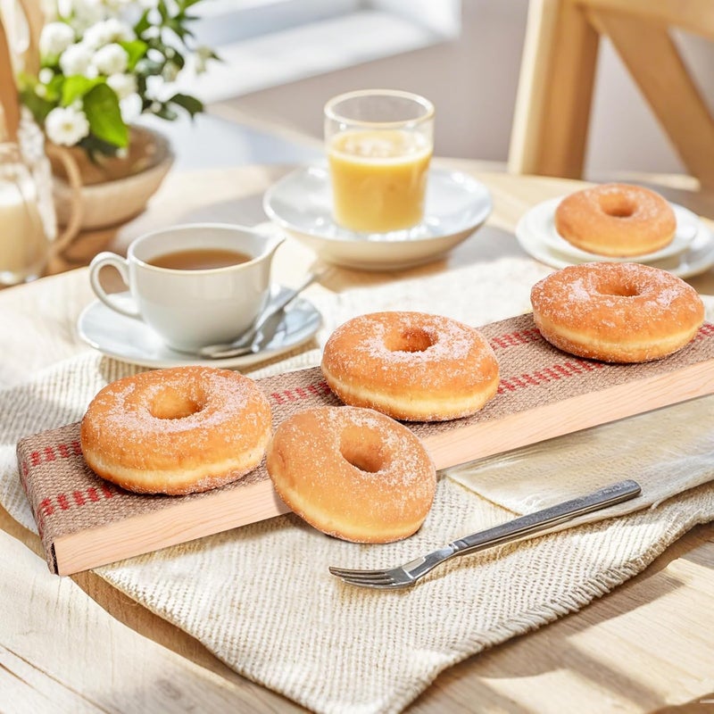 Bompro 1 Pair Bagel Boards For Baking Bagels，Cedar and Burlap (Red) - Image 4